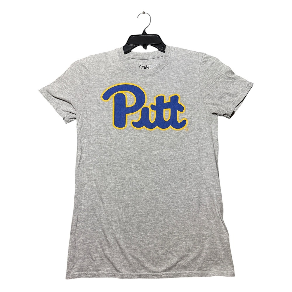 Cyan Soft Pitt Panthers T-Shirt Womens Small Gray Collegiate